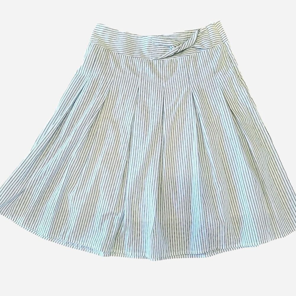 VTG Y2K Dizzy Lizzy Women's 7 Black and White Stripe Flare Pleated Skirt